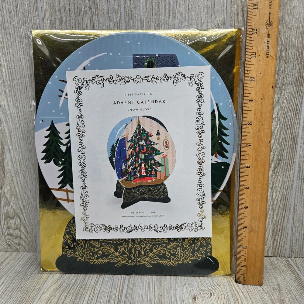 Rifle‎ Paper Co Advent Calendar Snow Globe Christmas Pop Up Anthropologie NEW